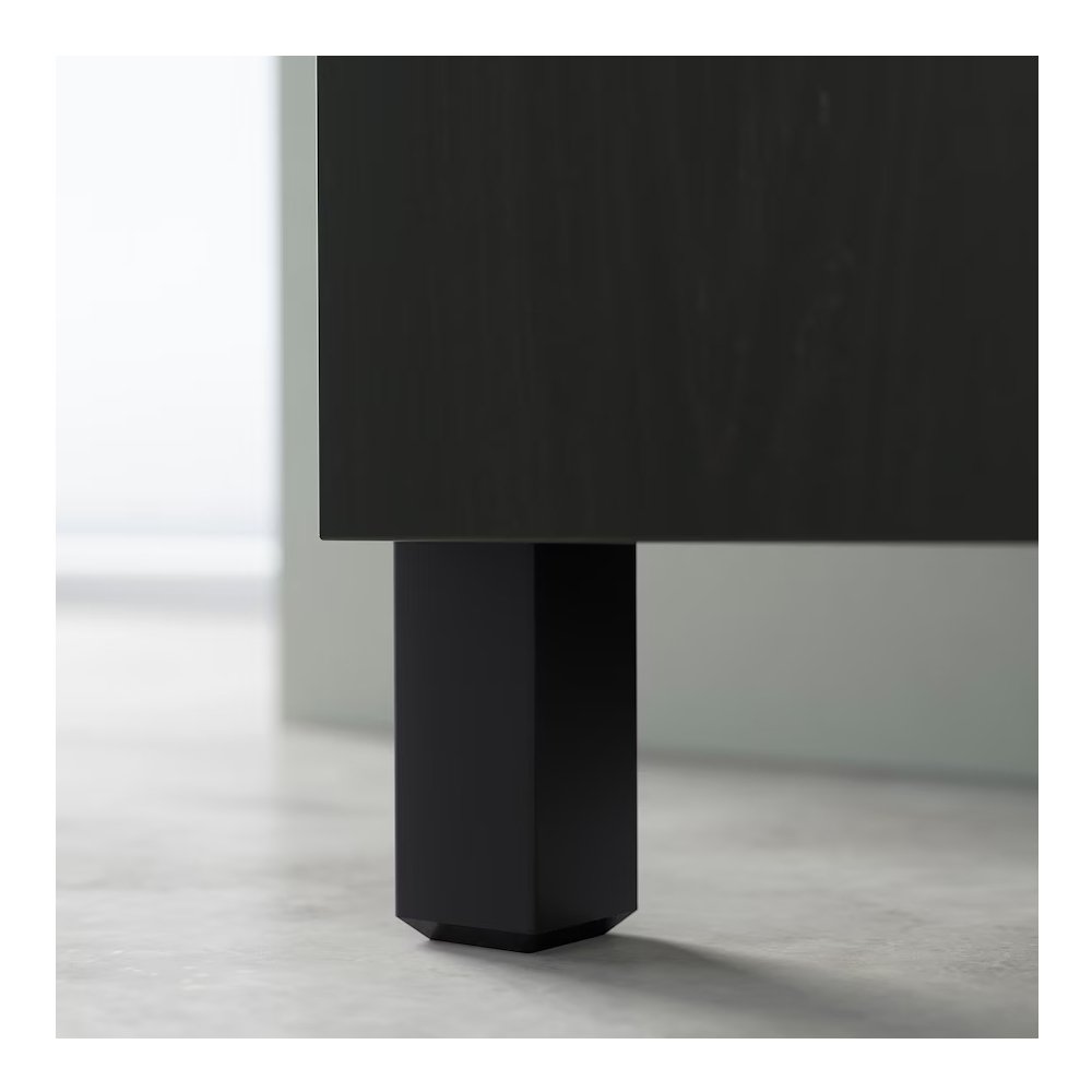 189_04 TV bench with drawers and door, black-brown - Image 3