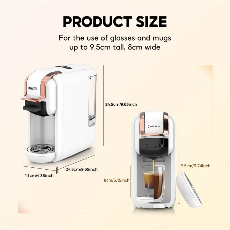 3 CAFELFFE 4 In 1 Capsule Coffee Maker MK603, Hot/Cold Brew Espresso Machine, 19Bar, Suitable For Nec* Capsules, DG* Capsules, ESE And Coffee Powder, Easy To Clean, Rust-proof, 0.6L Removable Water Tank, Suitable For Home Kitchen And Gift Giving - Image 3
